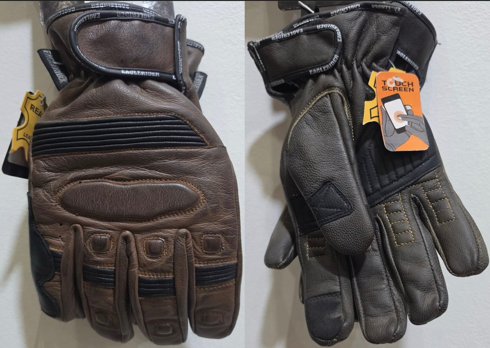 Black Brown Leather Glove Sp-1018