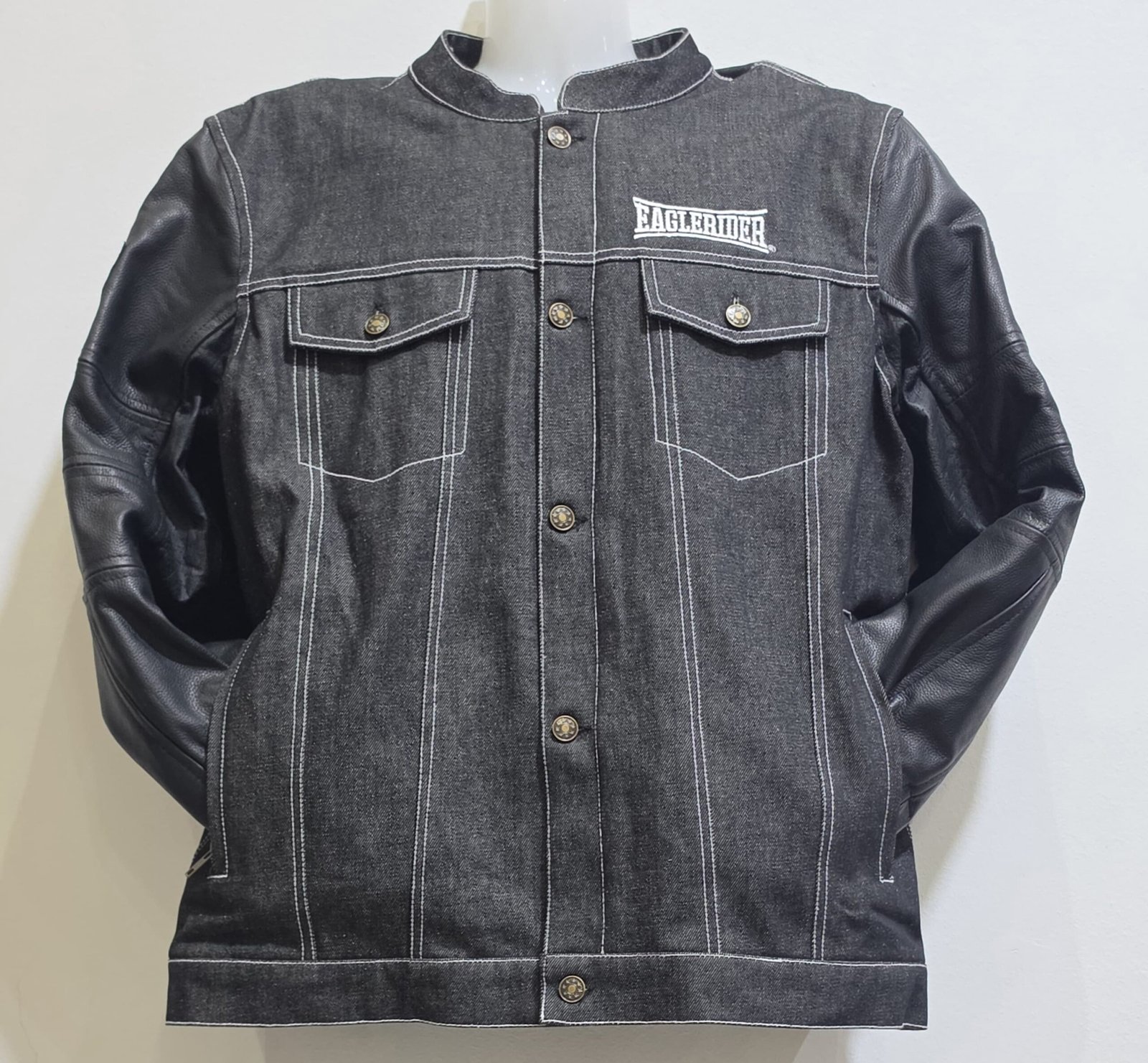 Jacket Denim & Leather Sp-1010